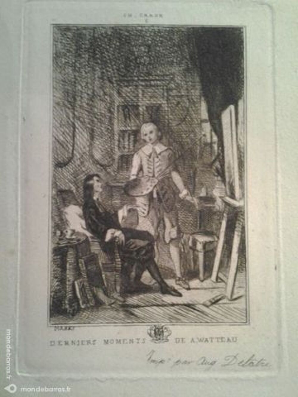Les derniers moments de Watteau - Gravure Décoration
