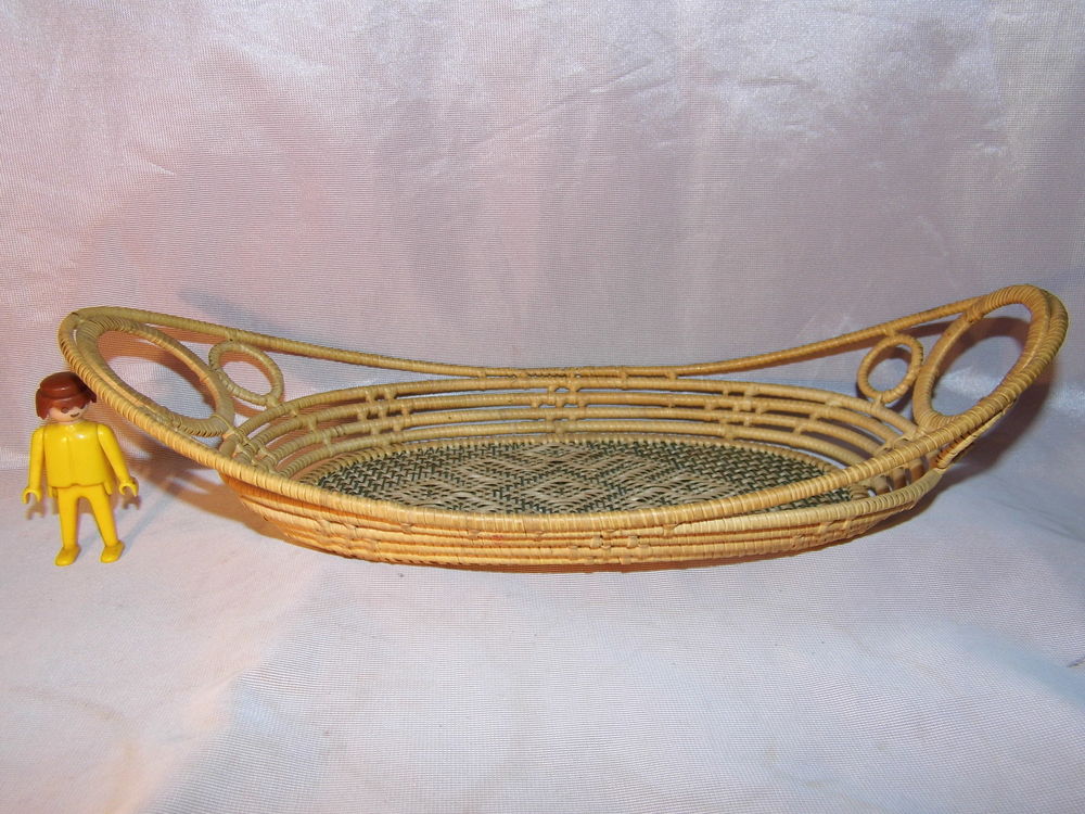 Corbeille osier panier vintage ann&eacute;es 60 retro Décoration