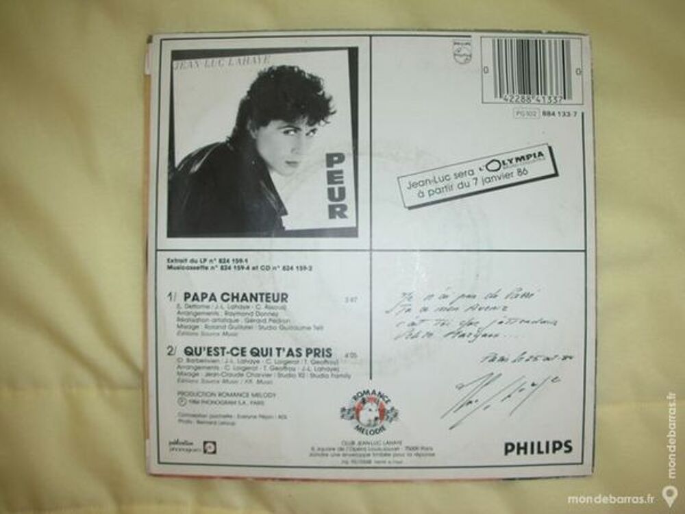 JEAN LUC LAHAYE, vinyle, 45 ts CD et vinyles