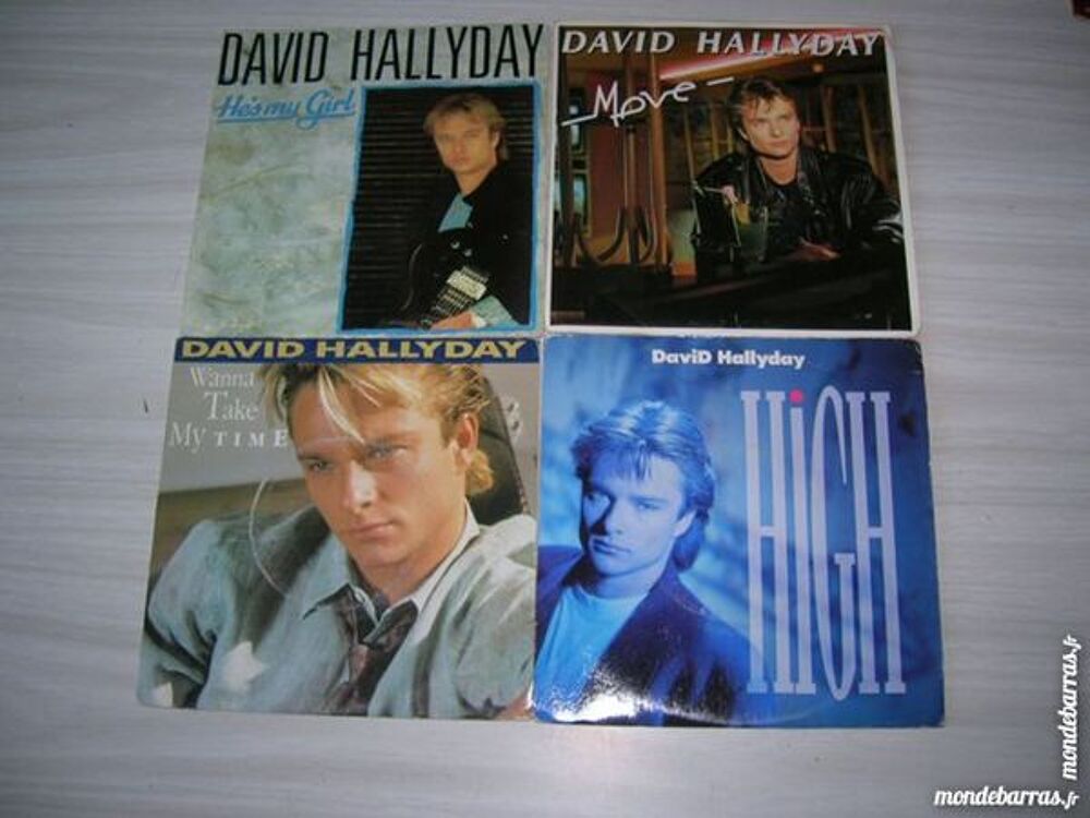45 TOURS DAVID HALLYDAY LOT DE 4 CD et vinyles