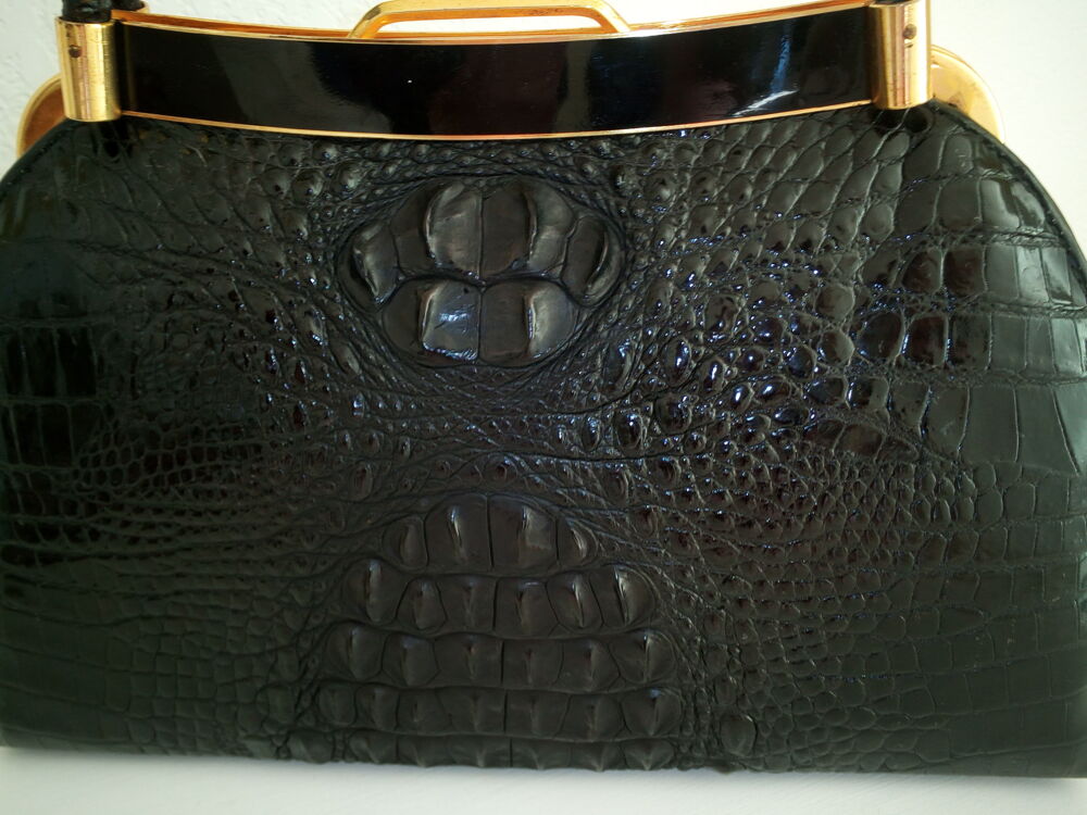 sac a main crocodile noir Maroquinerie