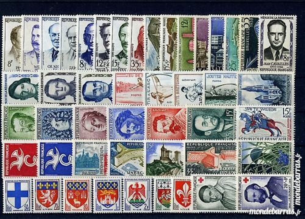 Ann&eacute;e compl&egrave;te timbres France 1958 NEUFS** 