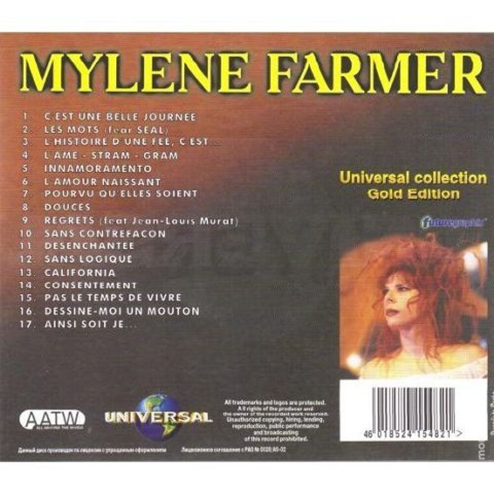Myl&egrave;ne Farmer &laquo; Gold &eacute;dition &raquo; Russie CD et vinyles