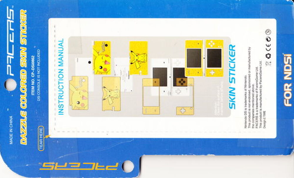 Sticker d&eacute;co skin pour console Nintendo DSi NEUF
Consoles et jeux vidéos