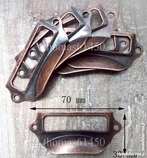 LOT 10 POIGNEE PORTE ETIQUETTE FER PATINE TIROIR 16 Banvou (61)