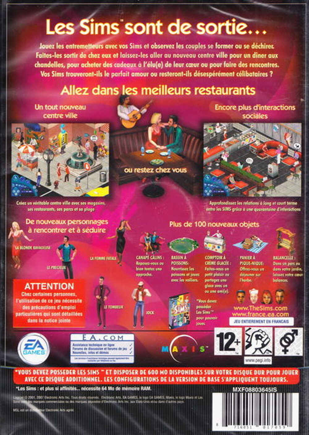 CD jeu PC Les Sims et plus si affinit&eacute;s NEUF blister
Consoles et jeux vidéos