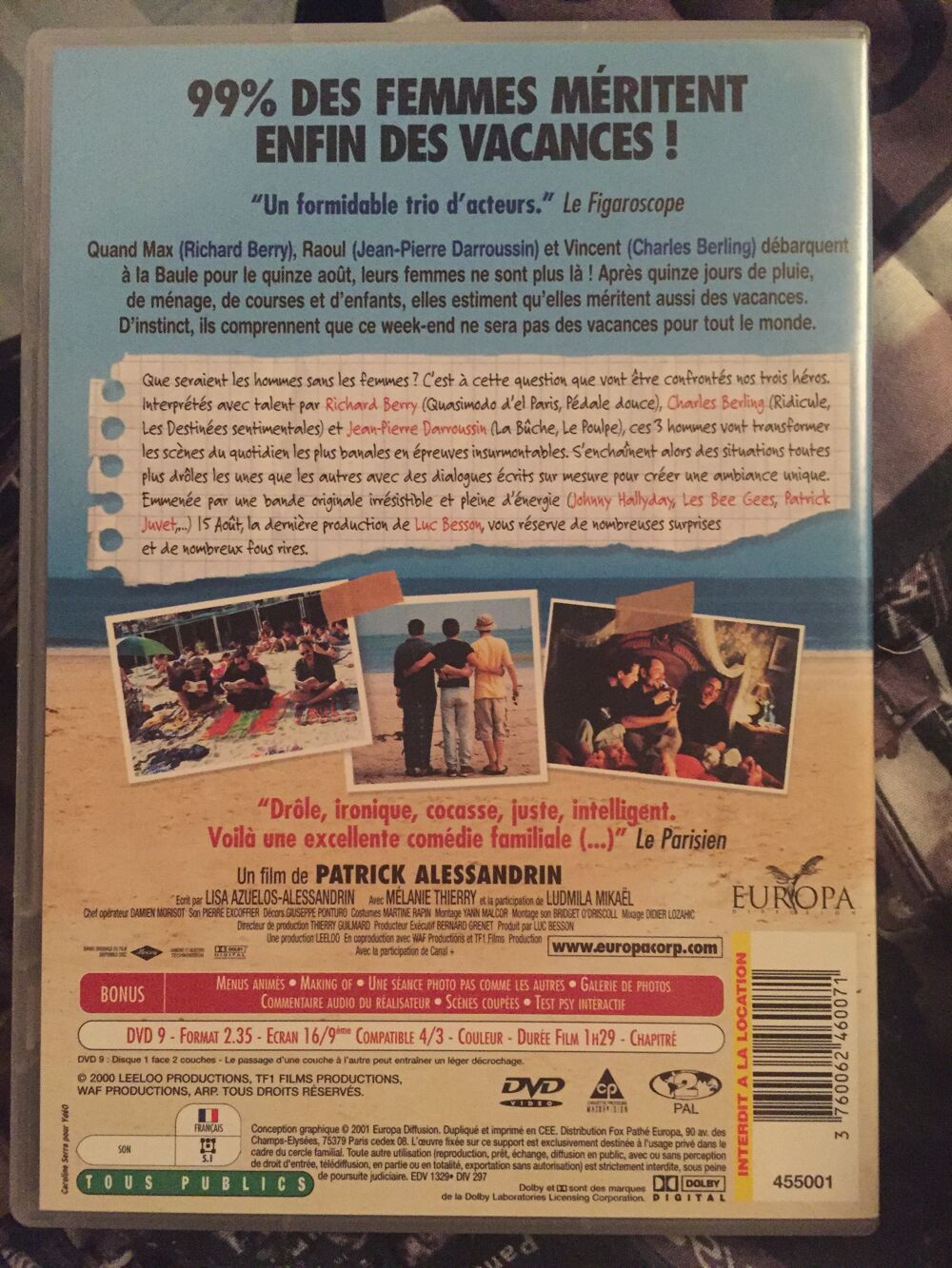 DVD 15 Ao&ucirc;t DVD et blu-ray