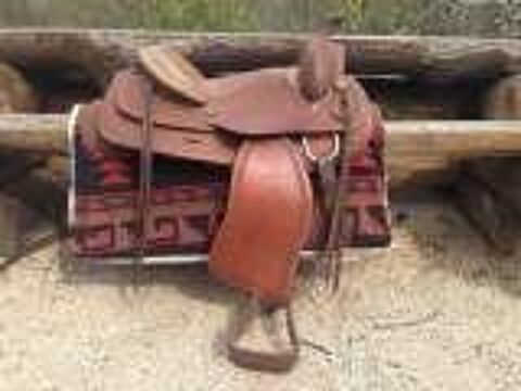 Selle western bon �tat (sellerie Baude)  + tapis western 300 Pourcharesses (48)