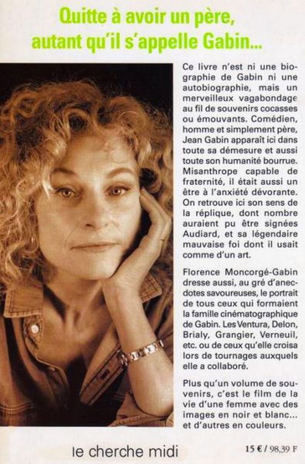 GABIN.acteur.CINEMA / prixportcompris Livres et BD