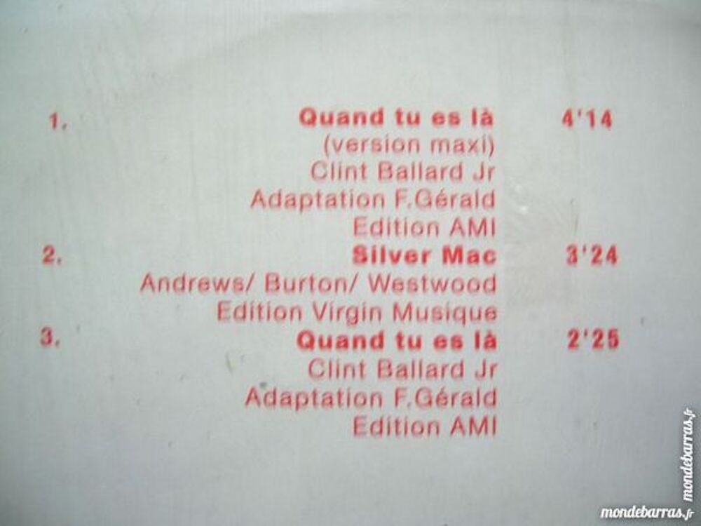 MAXI 45 TOURS SYLVIE VARTAN Quand tu es l&agrave; CD et vinyles