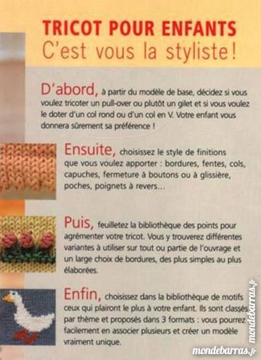 TRICOT POUR ENFANTS - COUTURE Livres et BD
