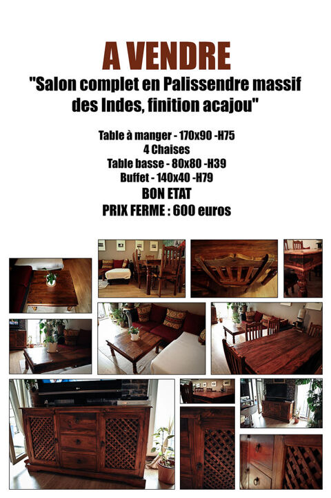  SALON en Palissandre massif des Indes 0 La Garenne-Colombes (92)