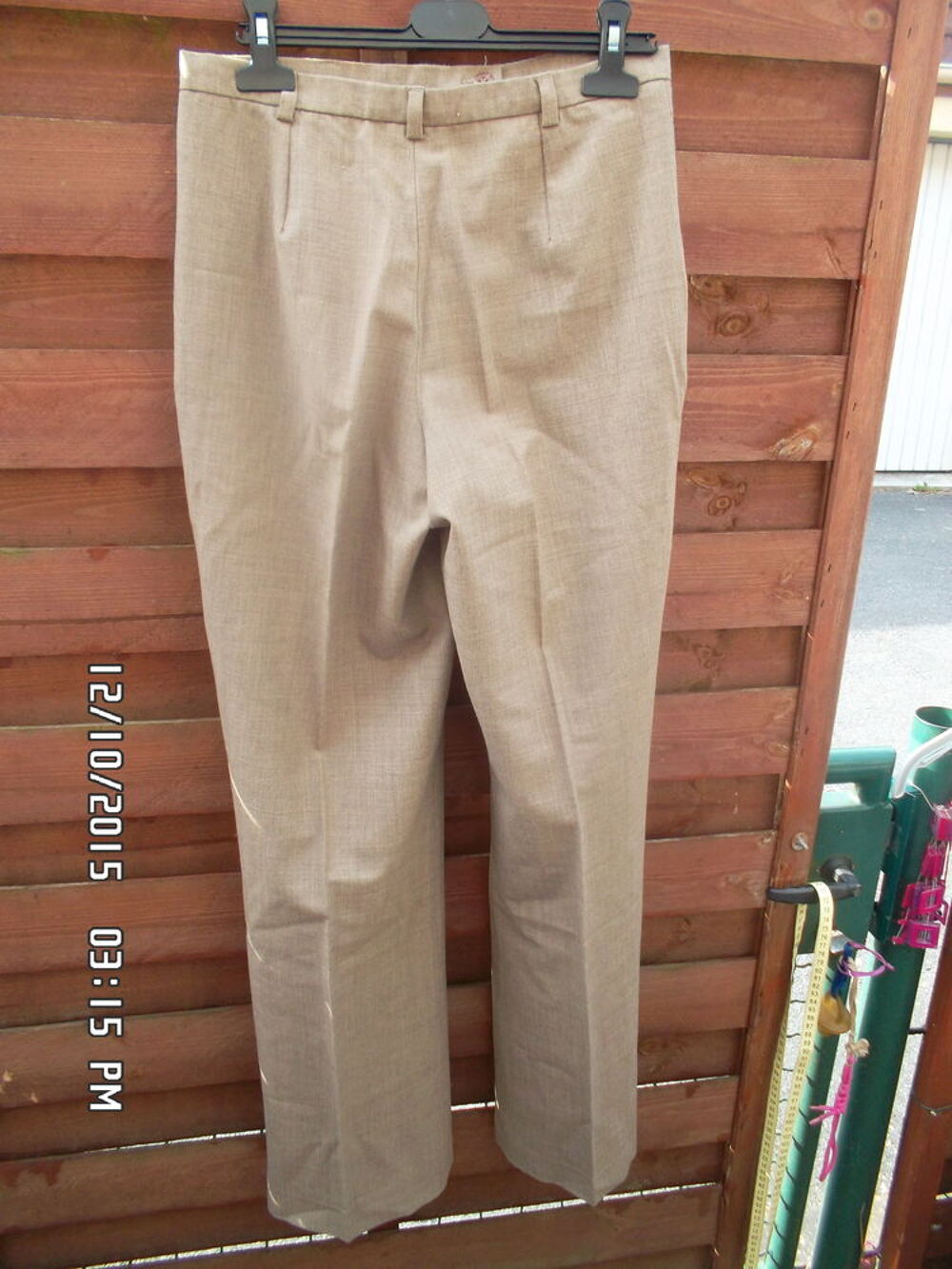 PANTALON MARRON CLAIR LAURA CLEMENT*JUSTE 3E*KIKI60230 Vêtements
