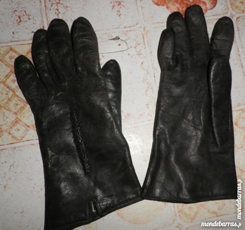 GANTS VINTAGE SKAI NOIR TAILLE 6 1/2 Bijoux et montres