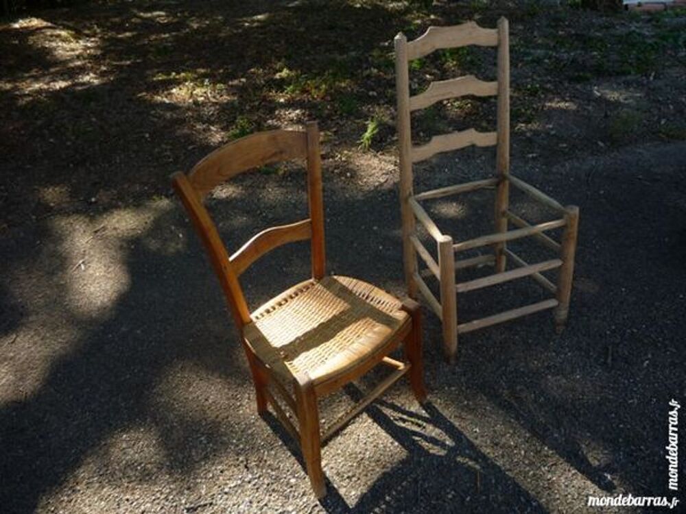 Chaise paill&eacute;e/cann&eacute;e rustique Languedocienne Meubles