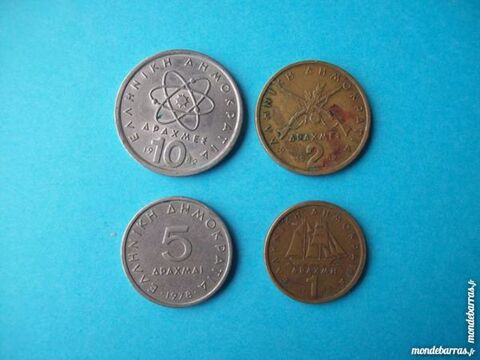 4 PIÈCES DE MONNAIE GRECE 10 - 5 - 2 - 1 APAXMAI 3 Wattignies (59)