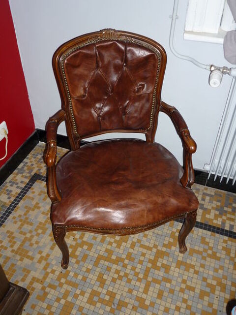 cabriolet ancien STYLE LOUIS XV cuir marron 60 Beuvry (62)
