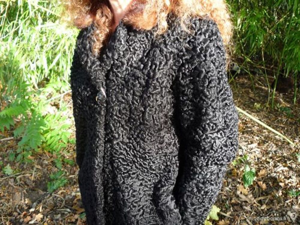 Manteau en astrakan,col en vison Vêtements