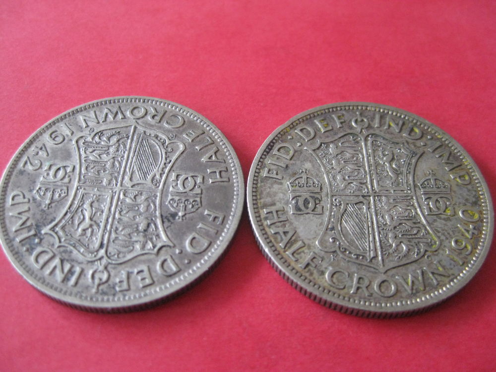 pi&eacute;ce 1/2 COURONNE GEORGE VI argent 1942-1940 