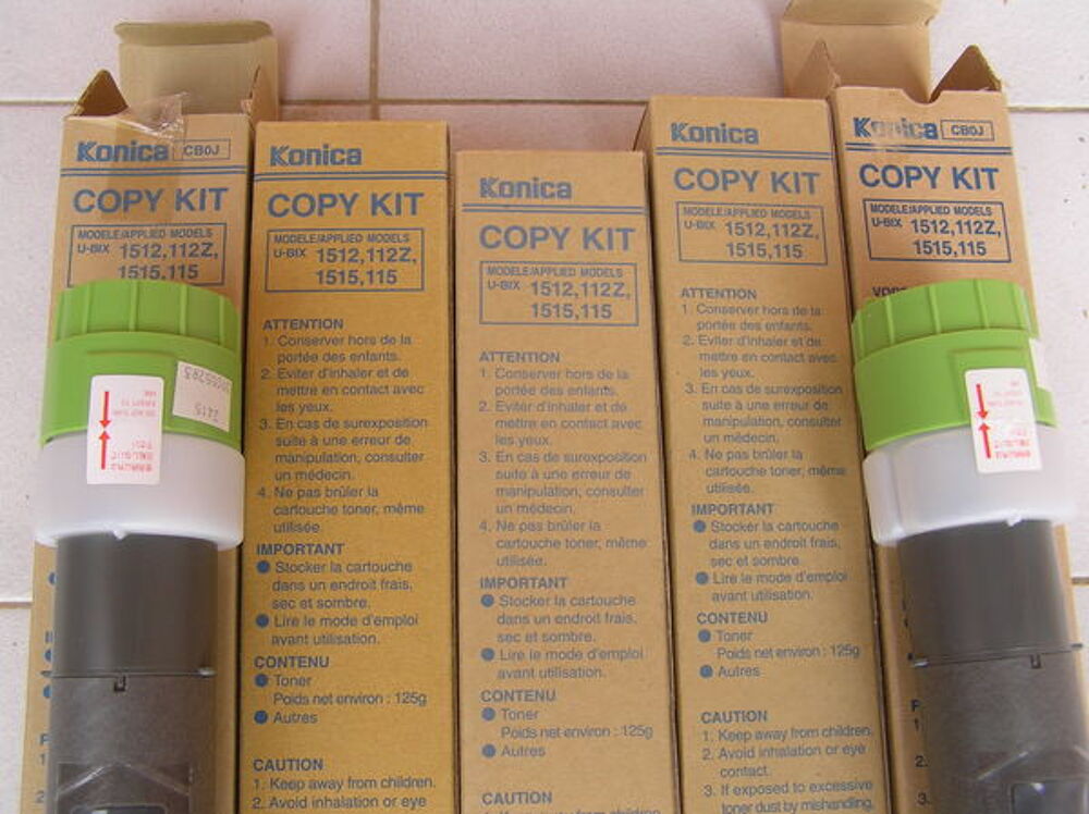 
5 toners Konica Copy Kit UBX1512, 112Z, 1515, 115 Matériel informatique