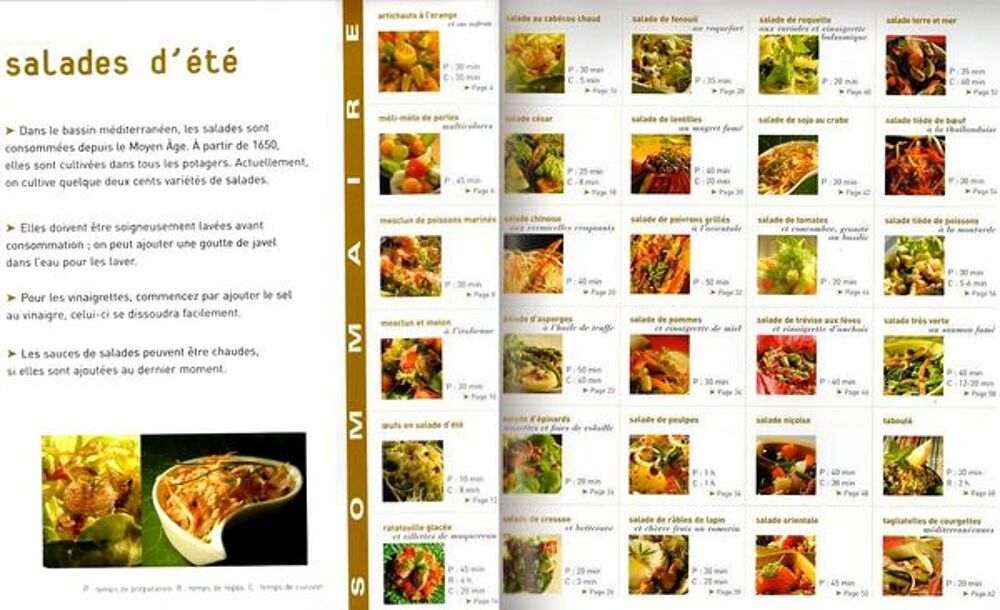 Les SALADES D'ETE en cuisine /prixportcompris Livres et BD