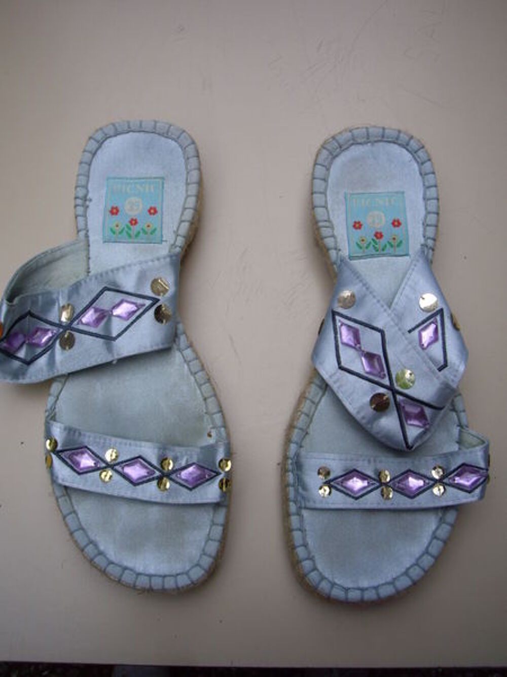 Mules-Espadrilles Gris Perl&eacute;s pt 39 &agrave; 4 € Chaussures