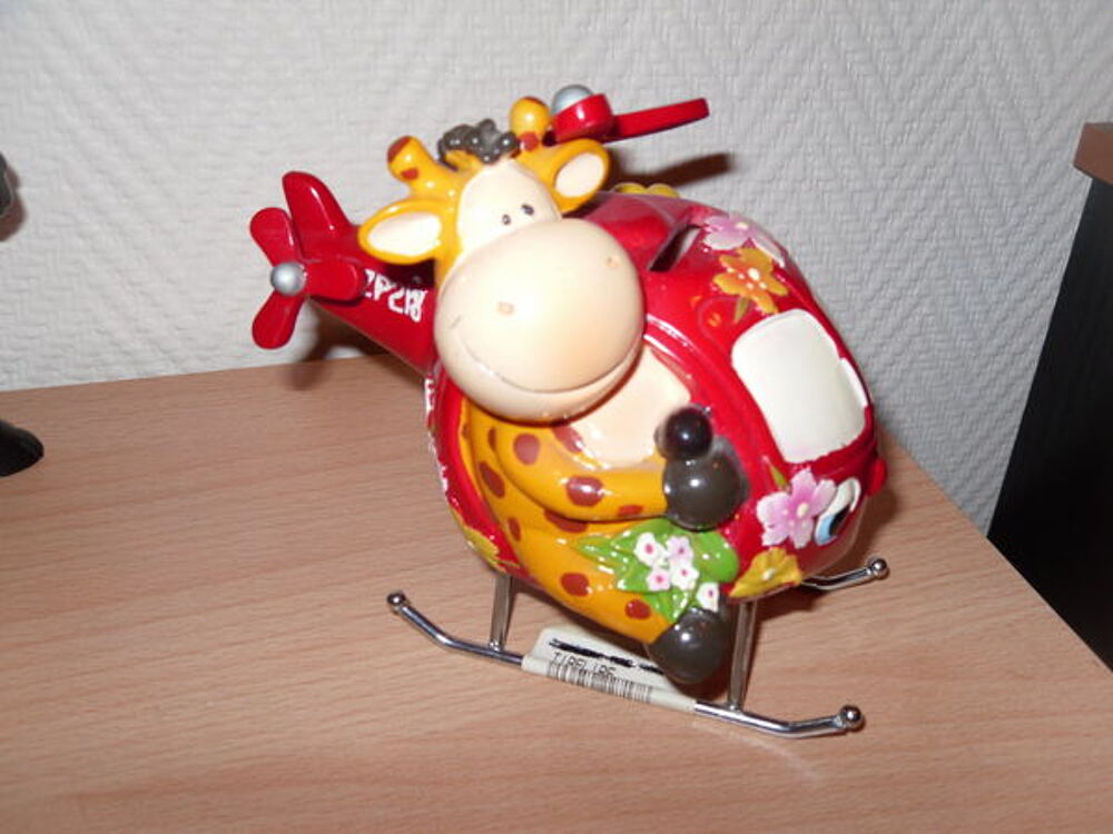 Tirelire H&eacute;licopt&egrave;re avec Girafe, Neuf &eacute;tiquette Jeux / jouets