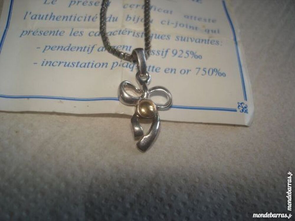 PENDENTIF ARGENT 925 AGREMENTEE OR 18 CARATS .. Bijoux et montres