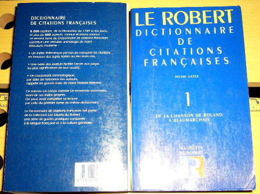 Le Robert dictionnaire des citations fran&ccedil;aises Livres et BD