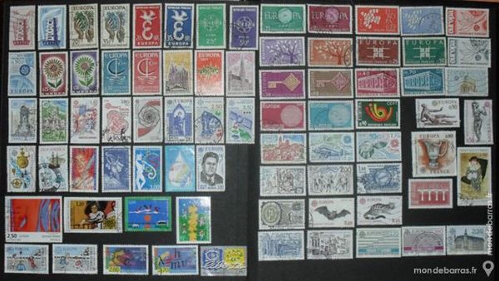 Lot de 77 timbres oblit&eacute;r&eacute;s EUROPA de France. 