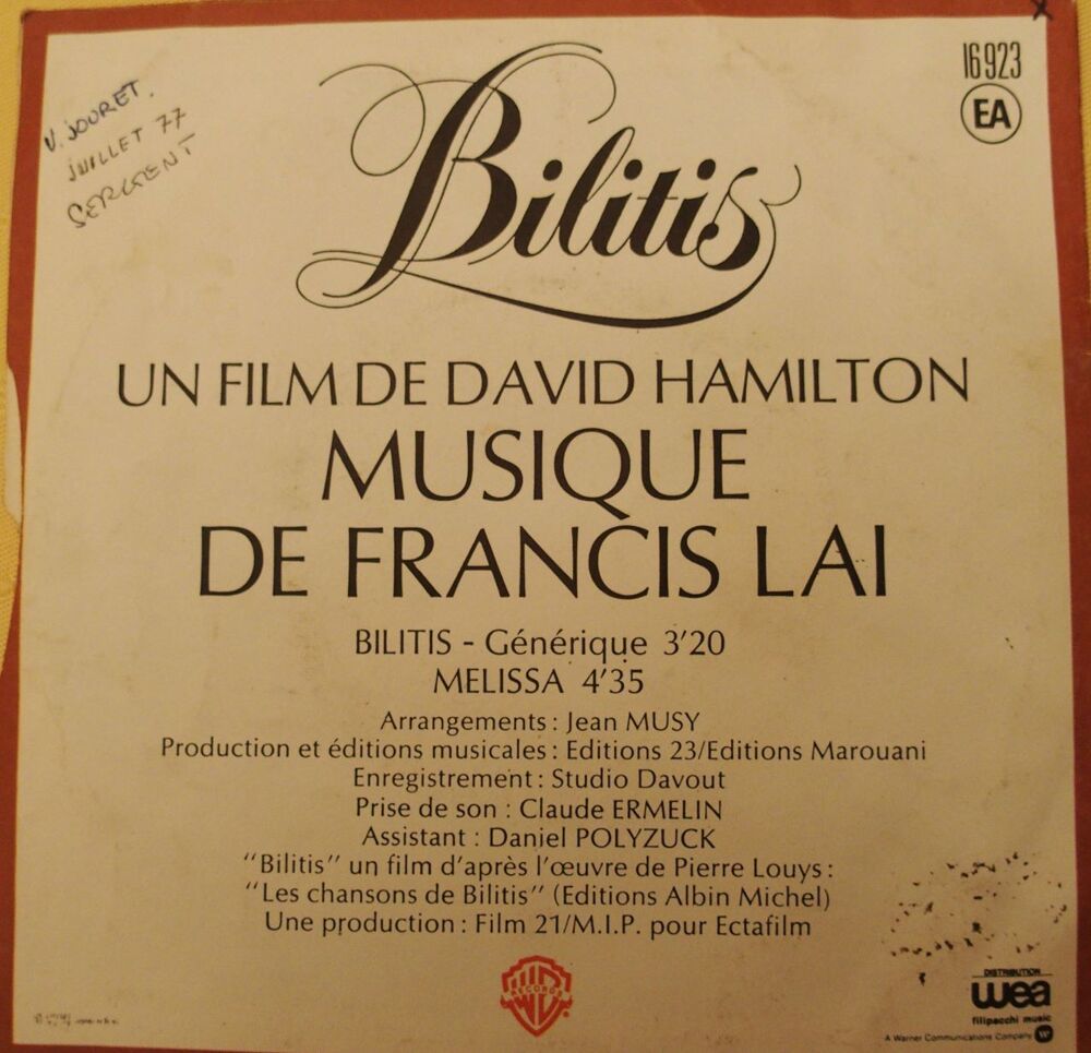 Vinyl BILITIS CD et vinyles