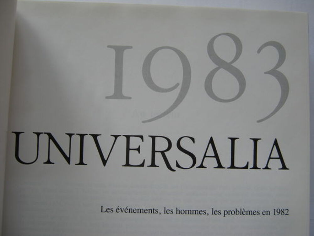 Universalia 1983 Livres et BD