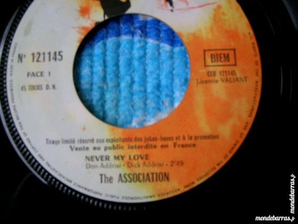 45 TOURS THE ASSOCIATION Never my love- JUKEBOX CD et vinyles