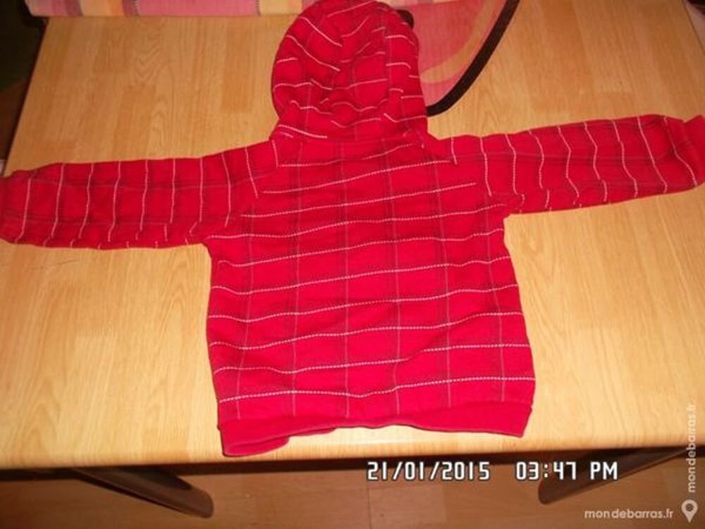 sweat &agrave; capuche rouge t.23 m*juste 1e*kiki60230 Vêtements enfants