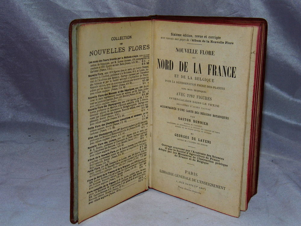 FLORE du NORD de la FRANCE et BELGIQUE Livre ancien botanique 