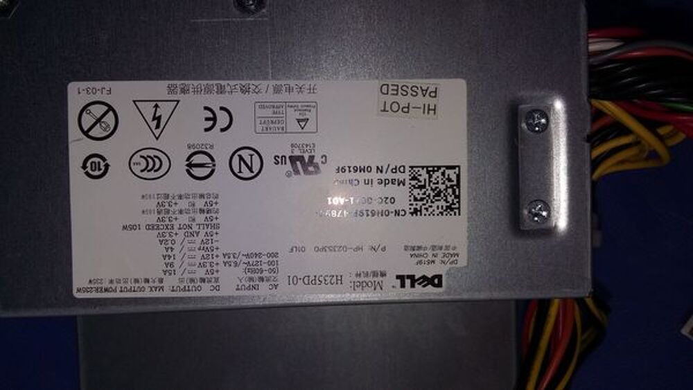 Alimentation &eacute;lectrique PC Dell Matériel informatique
