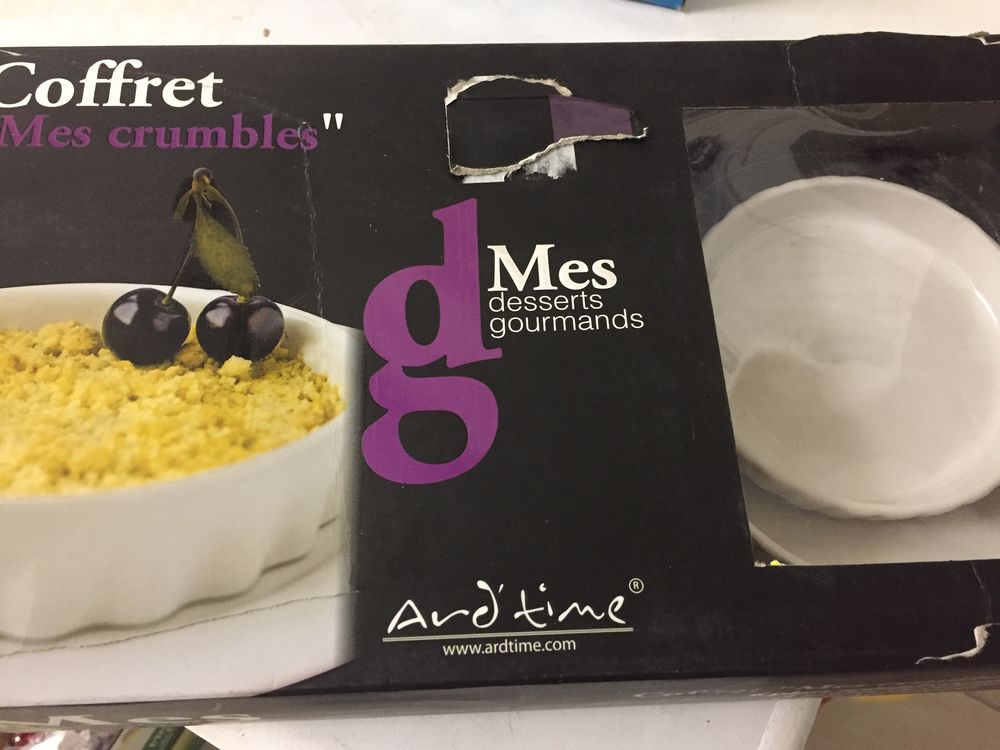 COFFRET POUR CRUMBLE + TABLIER+RECETTES Cuisine