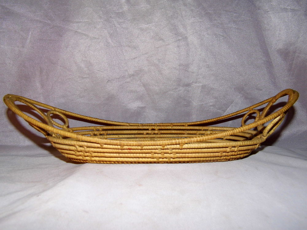 Corbeille osier panier vintage ann&eacute;es 60 retro Décoration