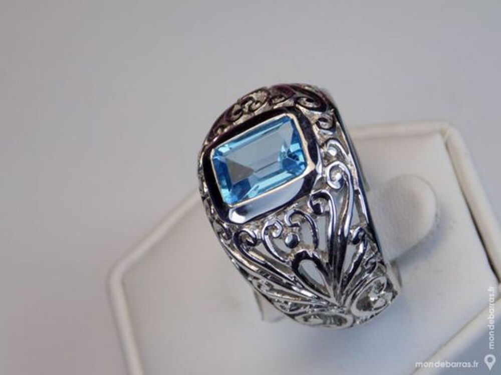 CHEVALIERE ARGENT TOPAZE Bijoux et montres