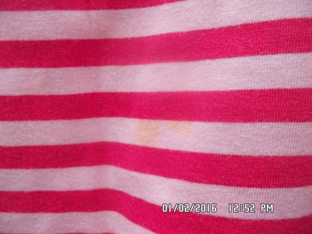 TEE SHIRT ROSE A RAYURES*JUSTE 1E*KIKI60230 Vêtements