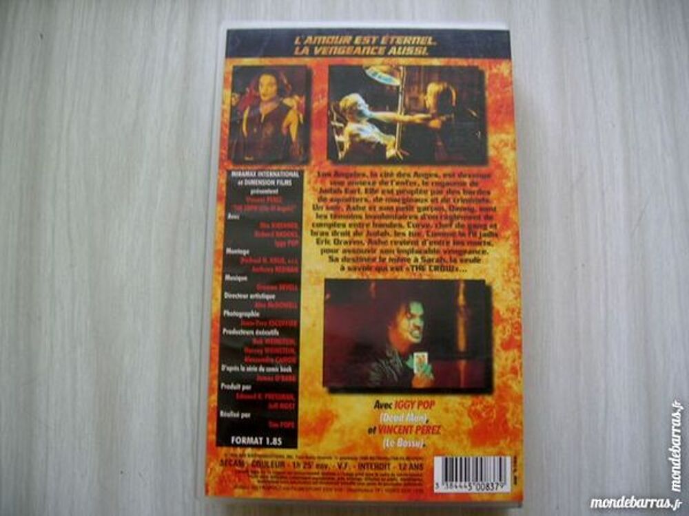 K7 VIDEO THE CROW La cit&eacute;e des anges Avec VINCENT DVD et blu-ray