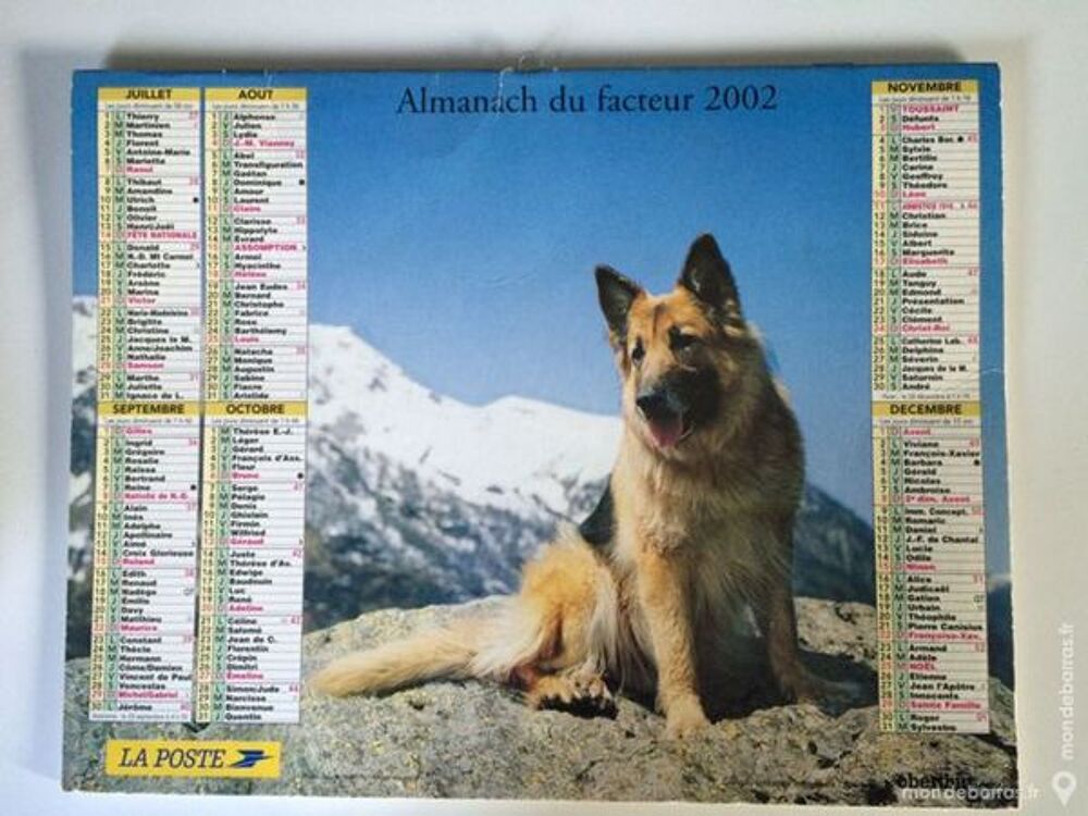 Calendrier Almanach 2002 