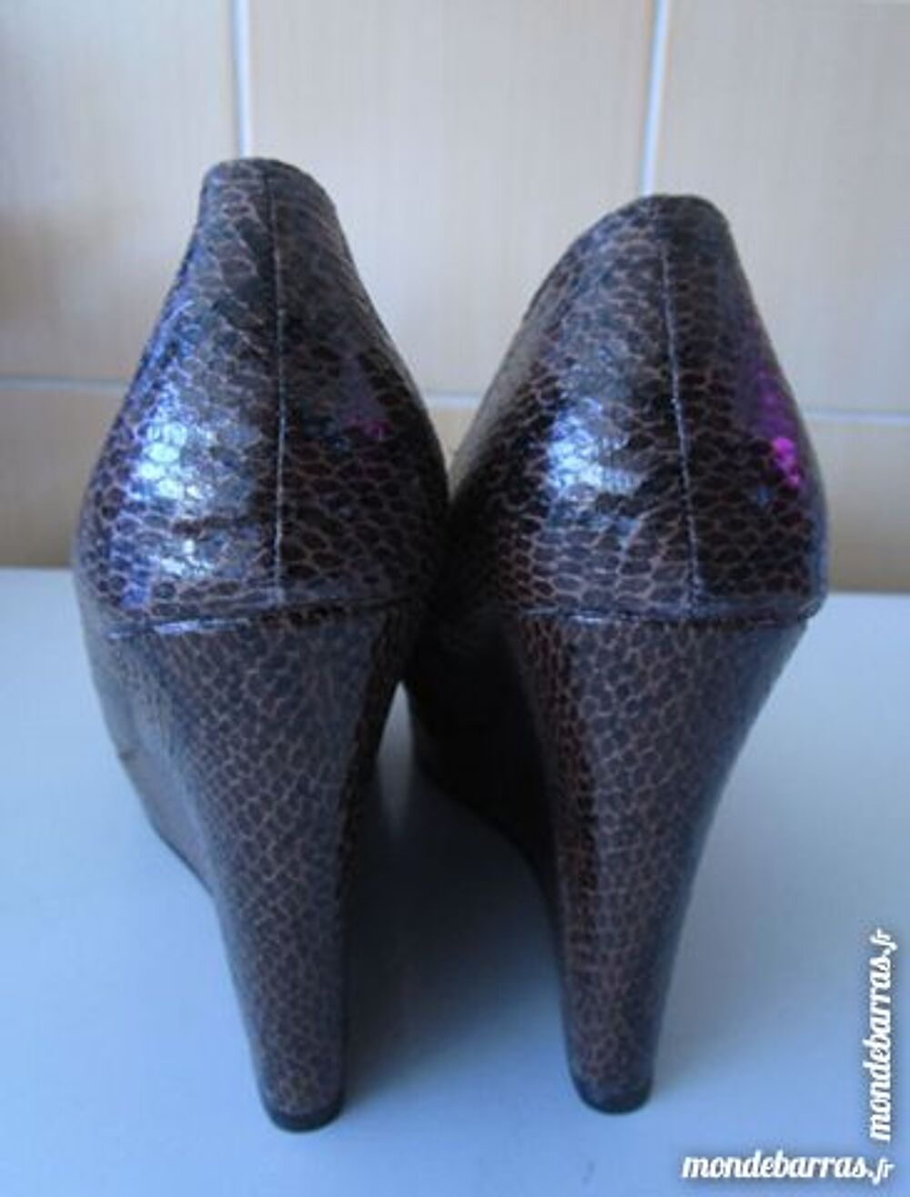 ESCARPINS MARRON IMITATON SERPENT Chaussures