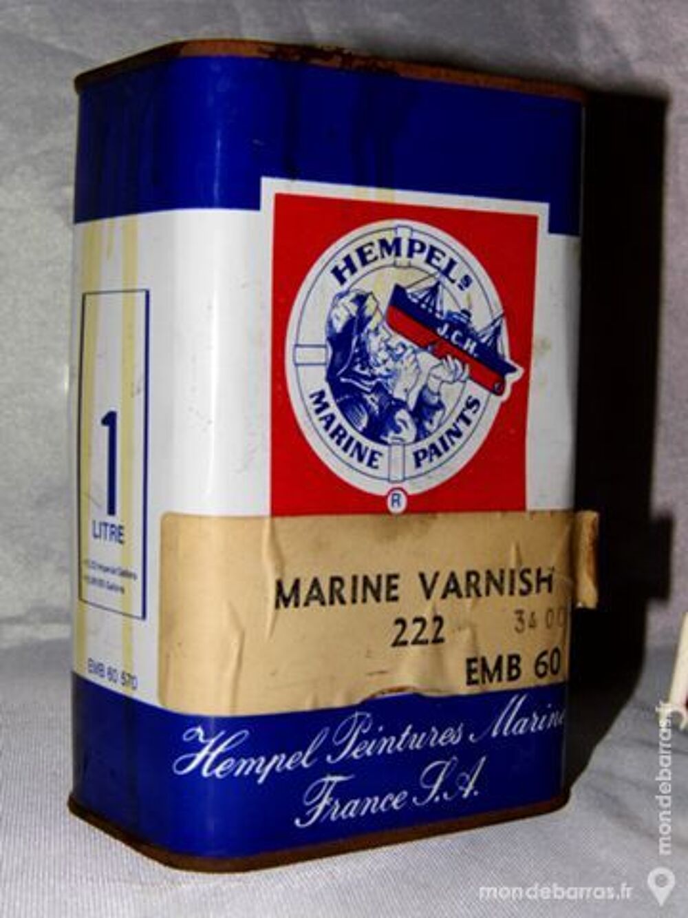 Ancien bidon marine peinture HEMPEL vintage Décoration