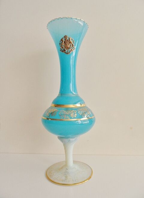 VASE SOLIFLORE ANCIEN VINTAGE OPALINE VERRE EMPOLI tbe 129 Marseille 11 (13)