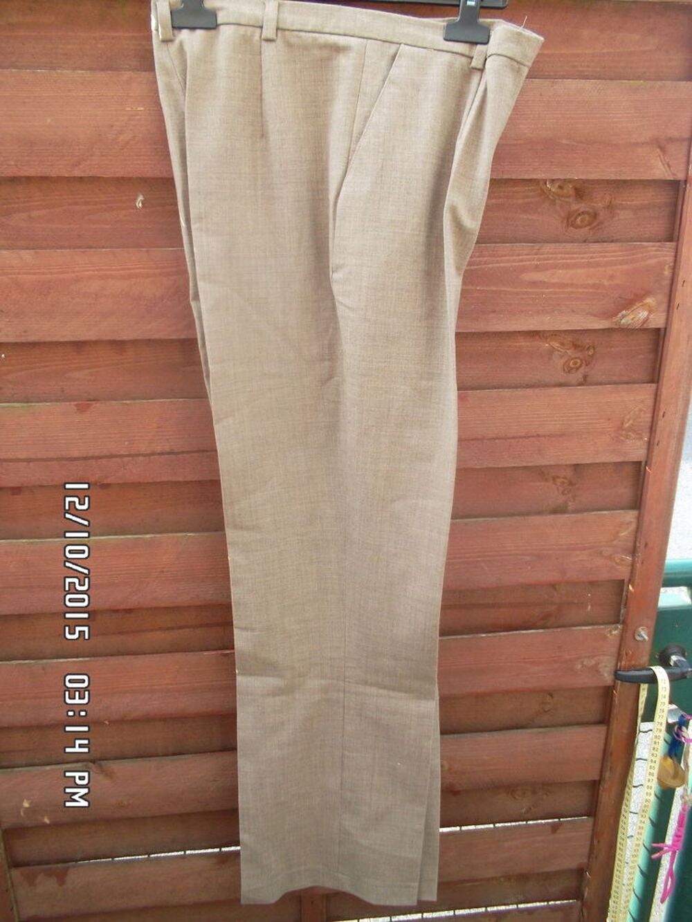 PANTALON MARRON CLAIR LAURA CLEMENT*JUSTE 3E*KIKI60230 Vêtements
