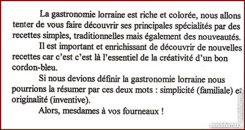 LA CUISINE LORRAINE - NANCY / prixportcompris Livres et BD