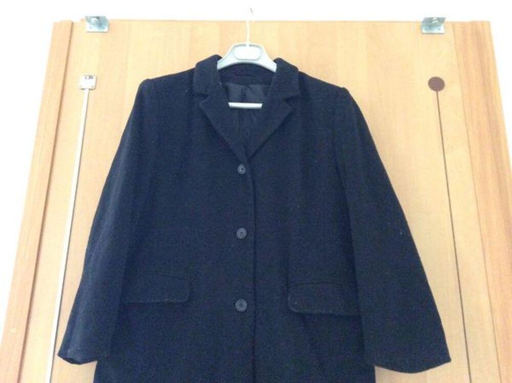 Manteau noir en laine Vtements