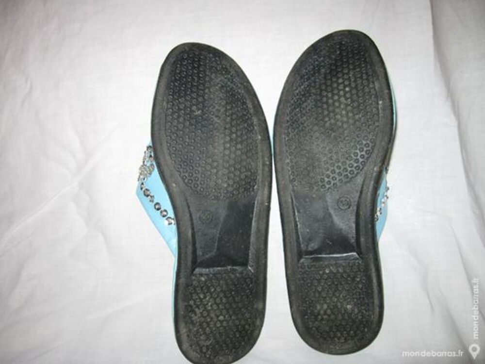 Chaussures type Babouches bleu femme pointure 38 Chaussures