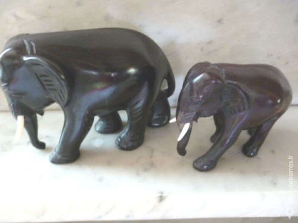 Lot 2 Figurines Petits Elephants Décoration